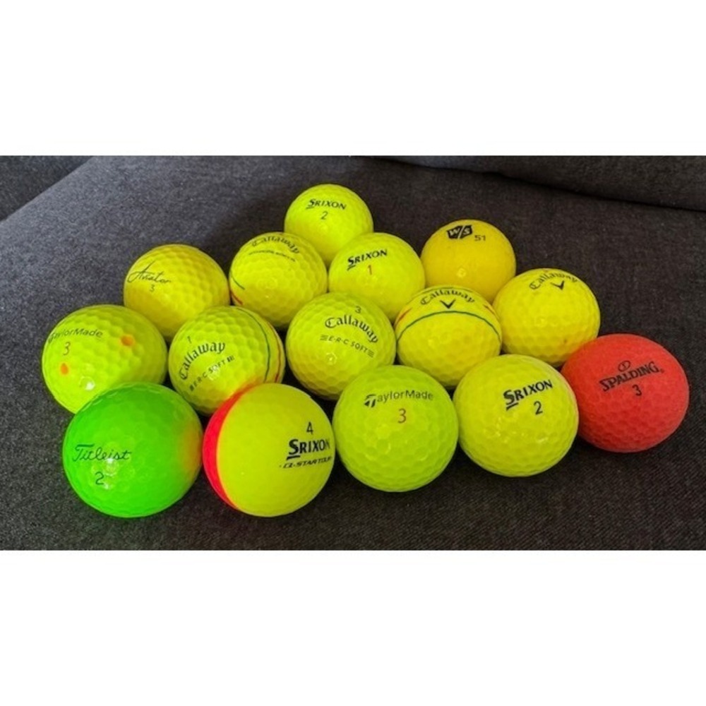 15 Mixed Golf Balls Lot Srixon Callaway TaylorMade Titleist High Visibility Neon